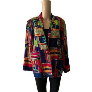 Vintage Kensington Square Petite Size S Geometric Blazer